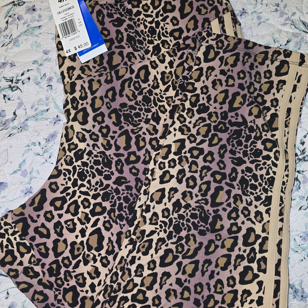 Adidas Brown and Black Leopard Print Leggings